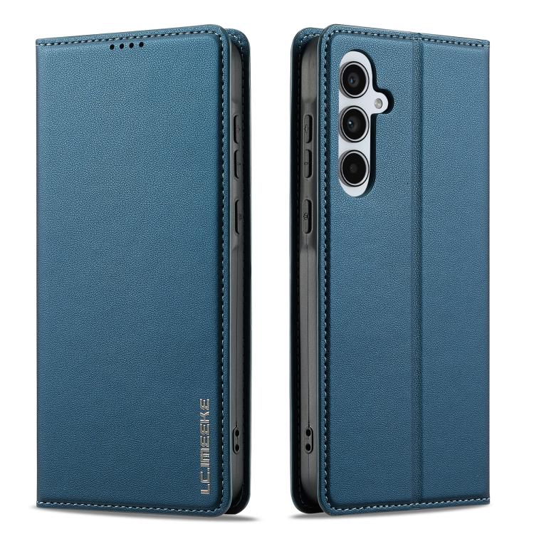 For Samsung Galaxy A36 5G LC.IMEEKE L1 Series Frosted Fine Texture PU Phone Case(Blue)