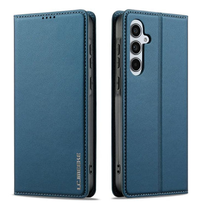For Samsung Galaxy A36 5G LC.IMEEKE L1 Series Frosted Fine Texture PU Phone Case(Blue)