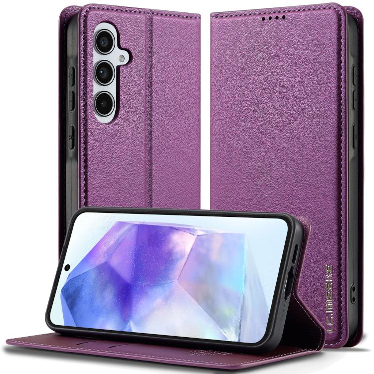 For Samsung Galaxy A36 5G LC.IMEEKE L1 Series Frosted Fine Texture PU Phone Case(Purple)