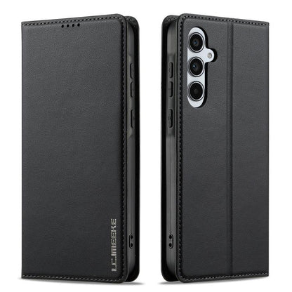 For Samsung Galaxy A56 5G LC.IMEEKE L1 Series Frosted Fine Texture PU Phone Case(Black)
