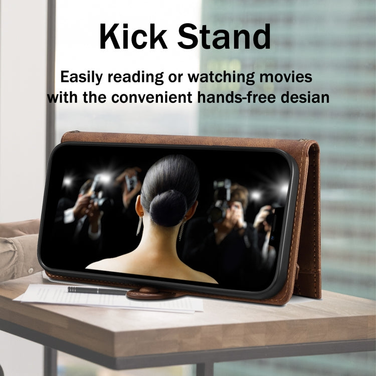 For Samsung Galaxy A16 5G ESEBLE Retro Frosted RFID Flip Leather Phone Case(Brown)