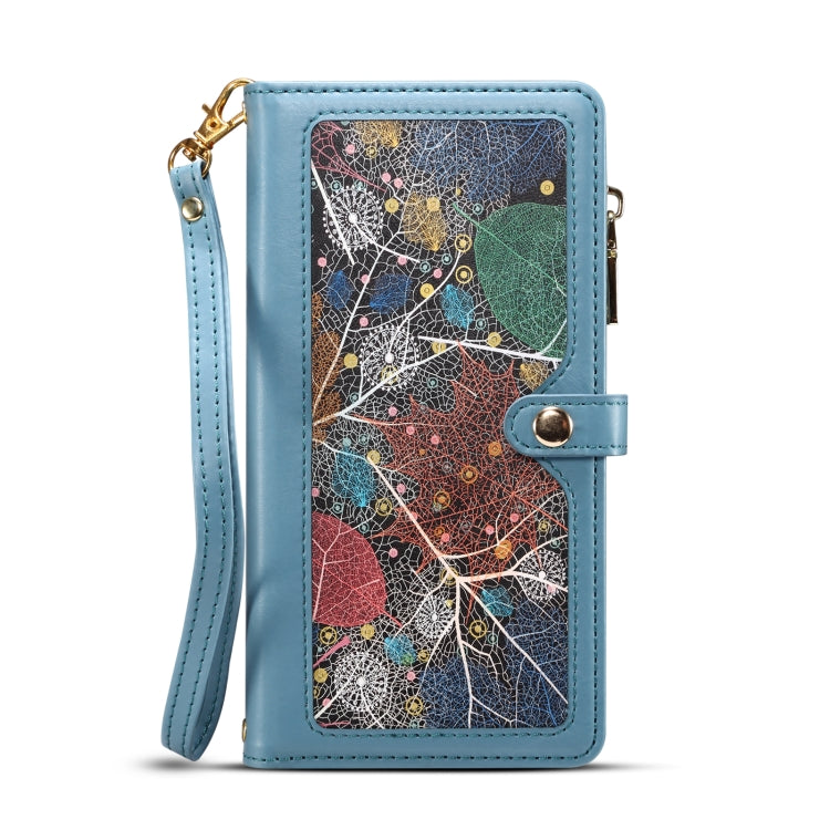 For Samsung Galaxy A36 ESEBLE Star Series Lanyard Zipper Wallet RFID Leather Case(Blue)