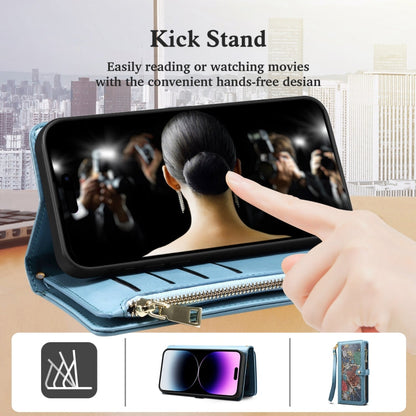 For Samsung Galaxy A26 5G ESEBLE Star Series Lanyard Zipper Wallet RFID Leather Case(Blue)