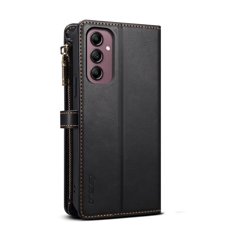 Pour Samsung Galaxy A26 5G ESEBLE Star Series Étui en cuir avec dragonne, portefeuille zippé et protection RFID (Noir)