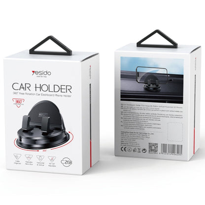 Yesido C268 Car Dashboard 360 Degree Rotating Base Phone Holder(Black)