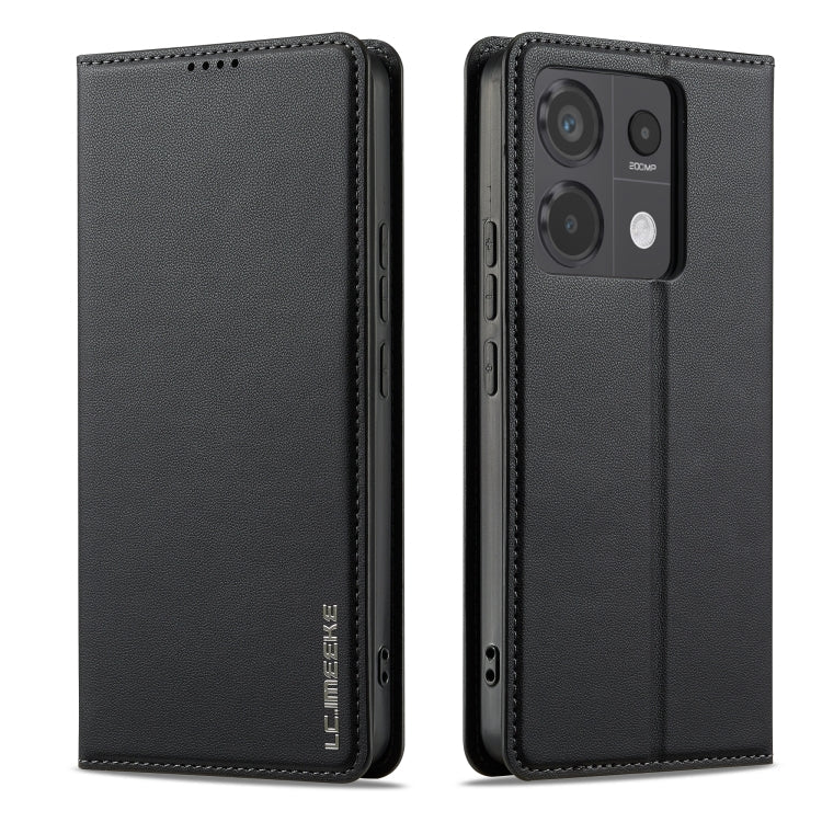 For Redmi Note 13 Pro 5G LC.IMEEKE L1 Series Frosted Fine Texture PU Phone Case(Black)