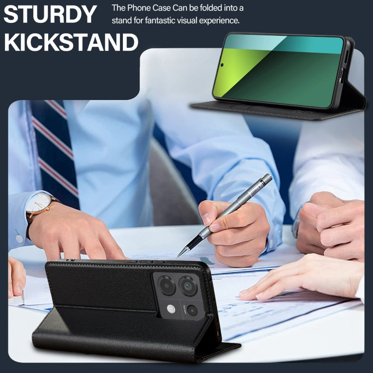 For Redmi Note 13 Pro 5G LC.IMEEKE L1 Series Frosted Fine Texture PU Phone Case(Black)