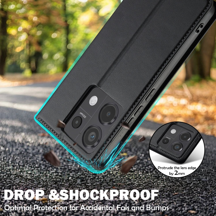 For Redmi Note 13 Pro 5G LC.IMEEKE L1 Series Frosted Fine Texture PU Phone Case(Black)