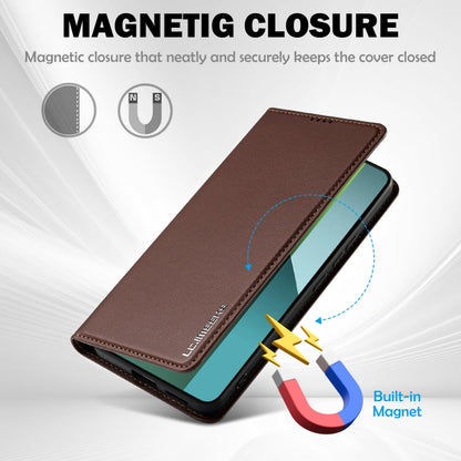 For Redmi Note 13 Pro 5G LC.IMEEKE L1 Series Frosted Fine Texture PU Phone Case(Brown)