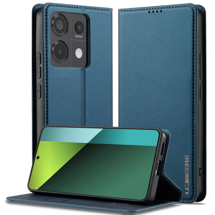 For Redmi Note 13 Pro 5G LC.IMEEKE L1 Series Frosted Fine Texture PU Phone Case(Blue)