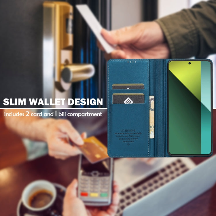 For Redmi Note 13 Pro 5G LC.IMEEKE L1 Series Frosted Fine Texture PU Phone Case(Blue)