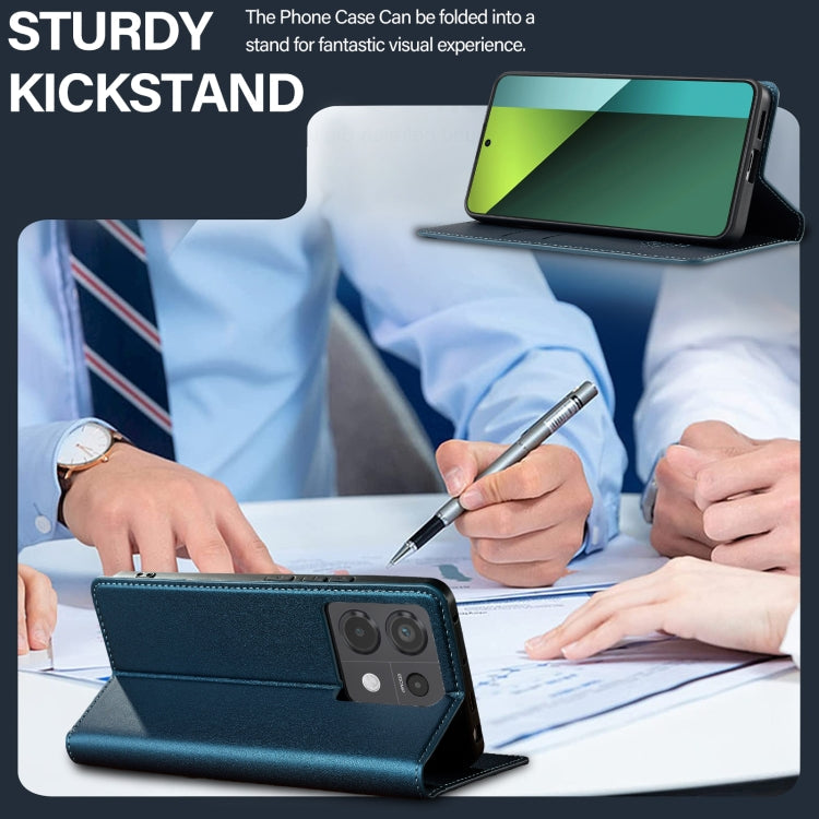 For Redmi Note 13 Pro 5G LC.IMEEKE L1 Series Frosted Fine Texture PU Phone Case(Blue)