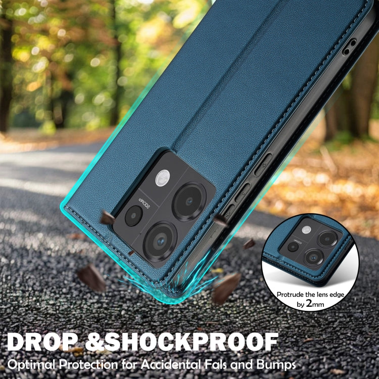 For Redmi Note 13 Pro 5G LC.IMEEKE L1 Series Frosted Fine Texture PU Phone Case(Blue)