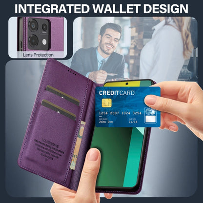 For Redmi Note 13 Pro 5G LC.IMEEKE L1 Series Frosted Fine Texture PU Phone Case(Purple)