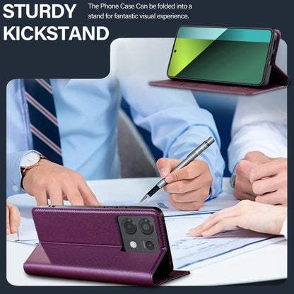 For Redmi Note 13 Pro 5G LC.IMEEKE L1 Series Frosted Fine Texture PU Phone Case(Purple)