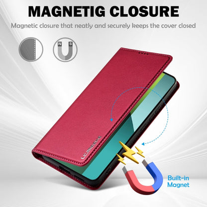 For Redmi Note 13 Pro 5G LC.IMEEKE L1 Series Frosted Fine Texture PU Phone Case(Red)
