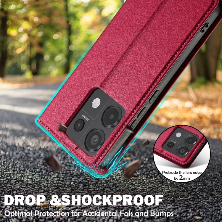 For Redmi Note 13 Pro 5G LC.IMEEKE L1 Series Frosted Fine Texture PU Phone Case(Red)