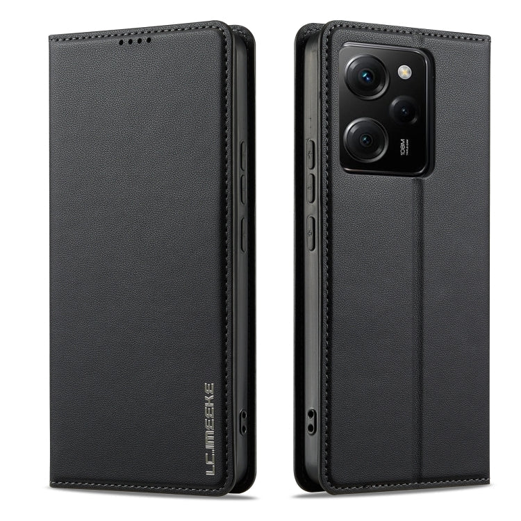 For Redmi Note 12 5G LC.IMEEKE L1 Series Frosted Fine Texture PU Phone Case(Black)