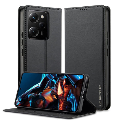 Pour Redmi Note 12 Pro 5G LC.IMEEKE L1 Series Étui de téléphone en PU à texture fine givrée (Noir)