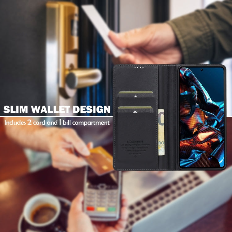 Pour Redmi Note 12 Pro 5G LC.IMEEKE L1 Series Étui de téléphone en PU à texture fine givrée (Noir)