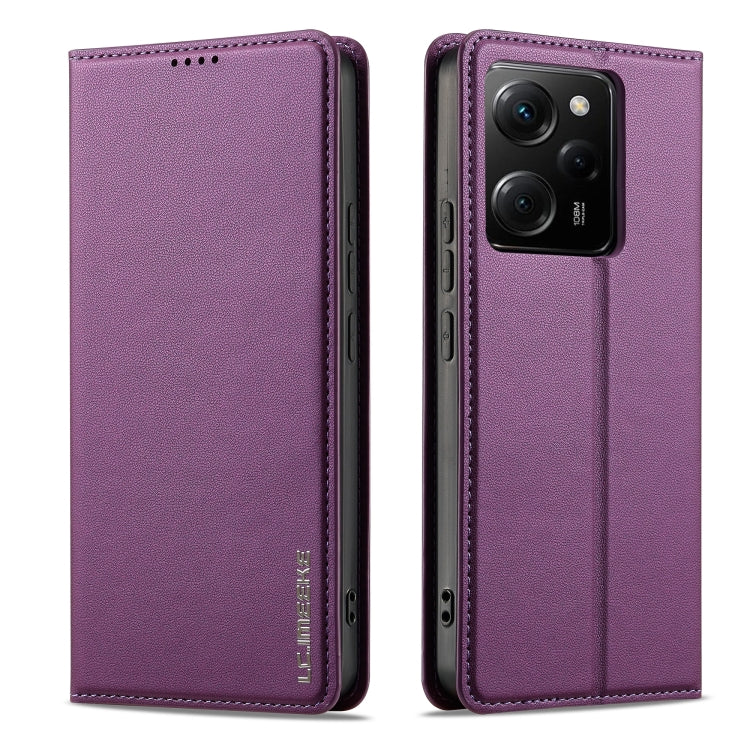 Pour Redmi Note 12 Pro 5G LC.IMEEKE L1 Series Étui de téléphone en PU givré à texture fine (violet)