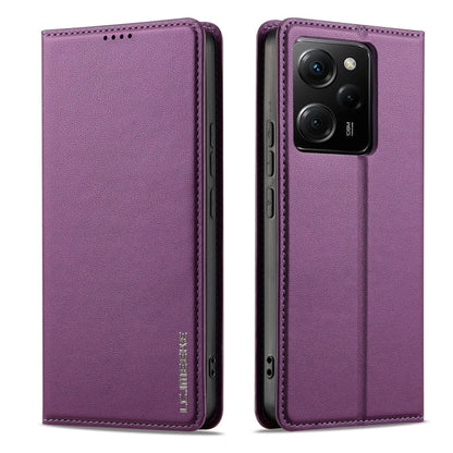 Pour Redmi Note 12 Pro 5G LC.IMEEKE L1 Series Étui de téléphone en PU givré à texture fine (violet)