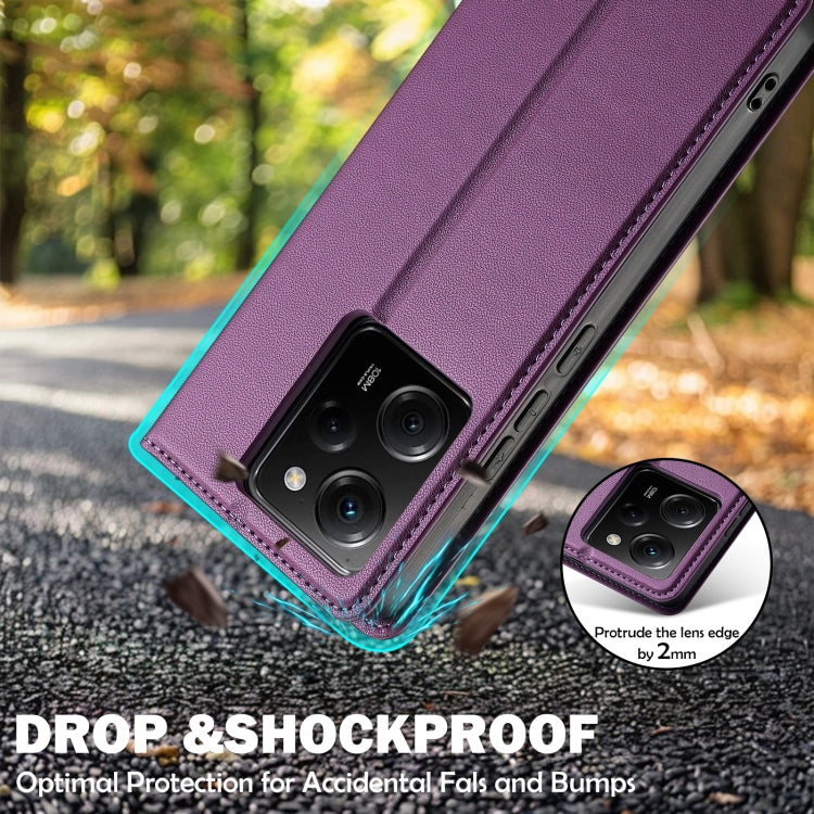 Pour Redmi Note 12 Pro 5G LC.IMEEKE L1 Series Étui de téléphone en PU givré à texture fine (violet)