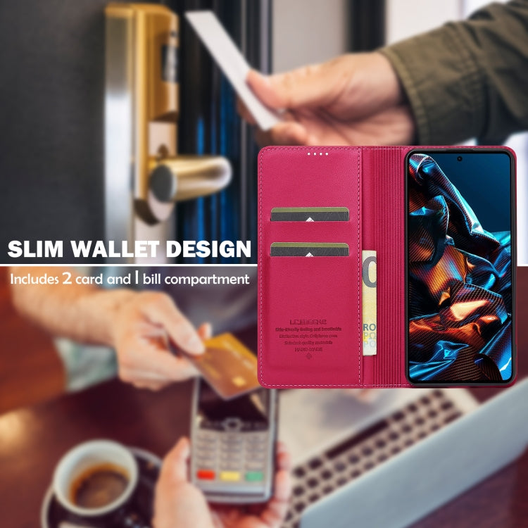 For Redmi Note 12 Pro 5G LC.IMEEKE L1 Series Frosted Fine Texture PU Phone Case(Red)