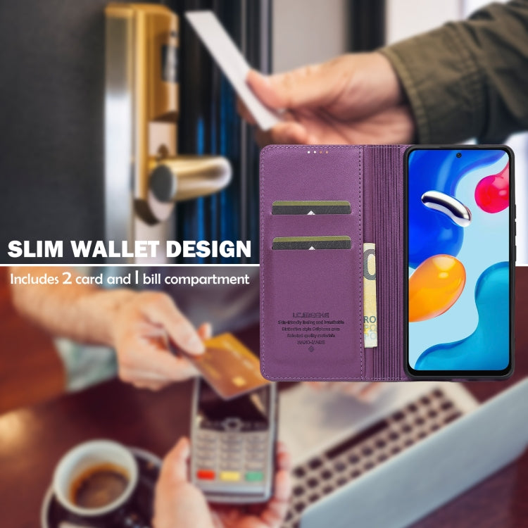 For Redmi Note 11 / 11S / 12S 4G LC.IMEEKE L1 Series Frosted Fine Texture PU Phone Case(Purple)