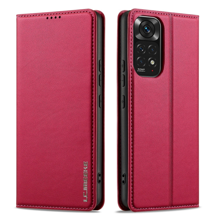 For Redmi Note 11 / 11S / 12S 4G LC.IMEEKE L1 Series Frosted Fine Texture PU Phone Case(Red)