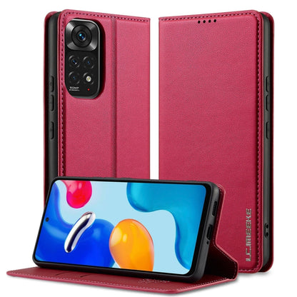 For Redmi Note 11 Pro 5G LC.IMEEKE L1 Series Frosted Fine Texture PU Phone Case(Red)