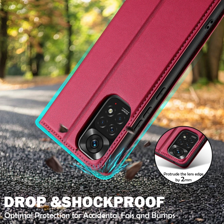For Redmi Note 11 Pro 5G LC.IMEEKE L1 Series Frosted Fine Texture PU Phone Case(Red)