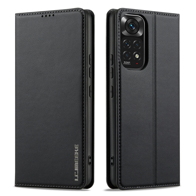 For Redmi Note 12 Pro 4G LC.IMEEKE L1 Series Frosted Fine Texture PU Phone Case(Black)