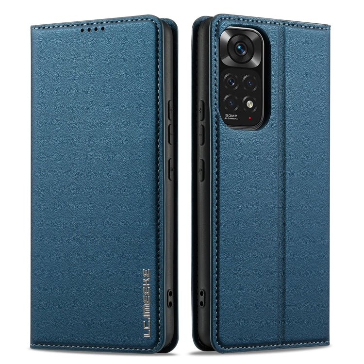 For Redmi Note 12 Pro 4G LC.IMEEKE L1 Series Frosted Fine Texture PU Phone Case(Blue)