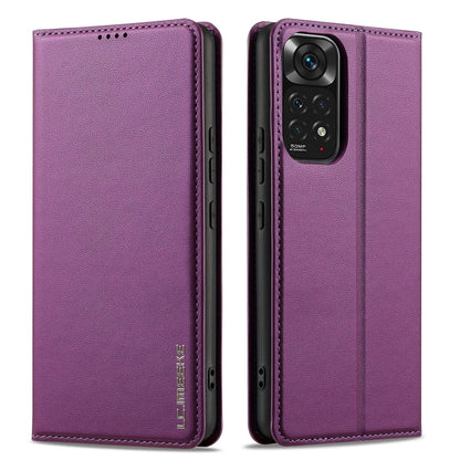 Pour Redmi Note 12 Pro 4G Étui de téléphone en PU texturé givré LC.IMEEKE série L1 (Violet)