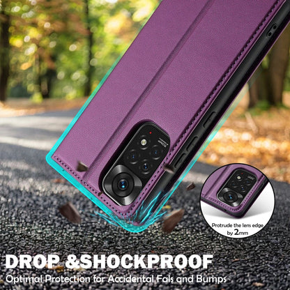 Pour Redmi Note 12 Pro 4G Étui de téléphone en PU texturé givré LC.IMEEKE série L1 (Violet)