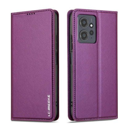 For Redmi Note 12 4G Global LC.IMEEKE L1 Series Frosted Fine Texture PU Phone Case(Purple)