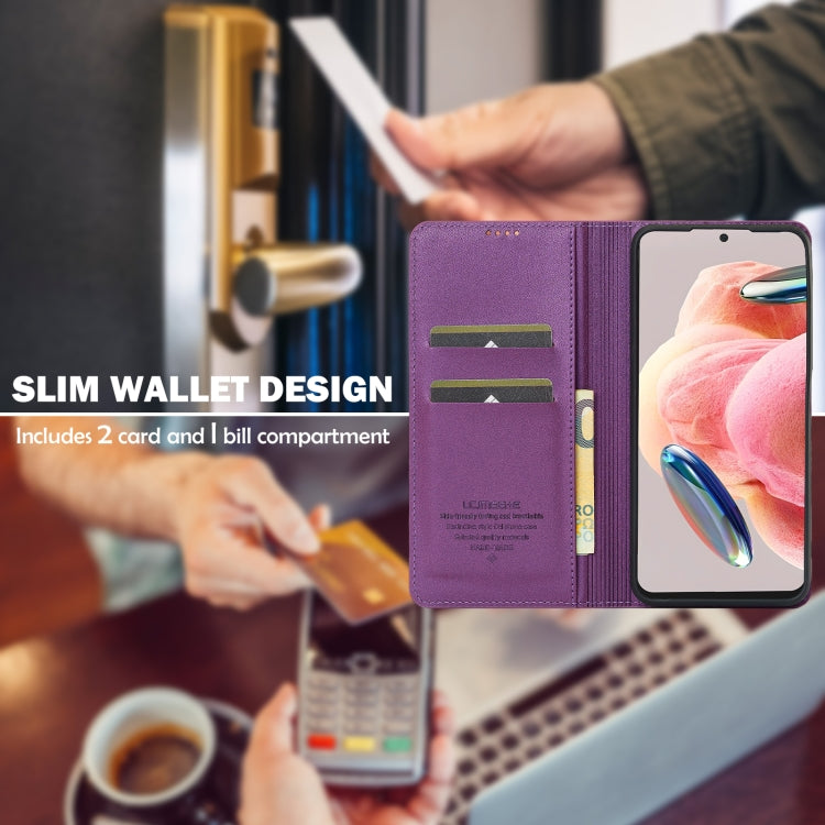 For Redmi Note 12 4G Global LC.IMEEKE L1 Series Frosted Fine Texture PU Phone Case(Purple)