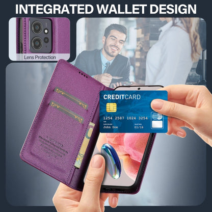 For Redmi Note 12 4G Global LC.IMEEKE L1 Series Frosted Fine Texture PU Phone Case(Purple)