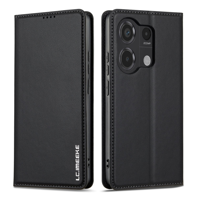 For Redmi Note 13 Pro 4G LC.IMEEKE L1 Series Frosted Fine Texture PU Phone Case(Black)