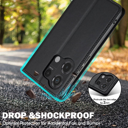 For Redmi Note 13 Pro 4G LC.IMEEKE L1 Series Frosted Fine Texture PU Phone Case(Black)