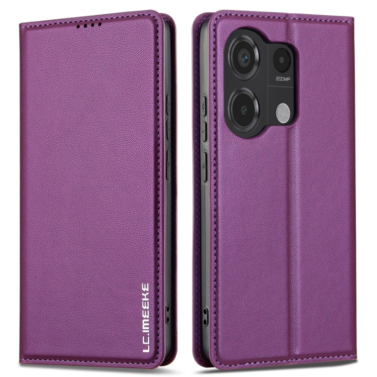 For Redmi Note 13 Pro 4G LC.IMEEKE L1 Series Frosted Fine Texture PU Phone Case(Purple)