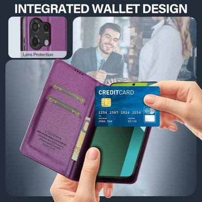 For Redmi Note 13 Pro 4G LC.IMEEKE L1 Series Frosted Fine Texture PU Phone Case(Purple)