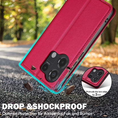 For Redmi Note 13 Pro 4G LC.IMEEKE L1 Series Frosted Fine Texture PU Phone Case(Red)