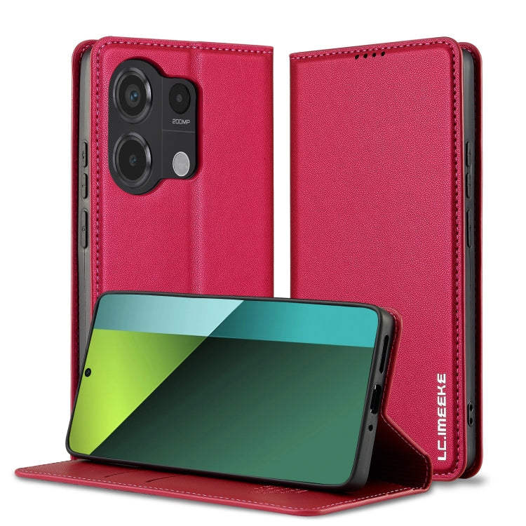 For Redmi Note 13 Pro 4G LC.IMEEKE L1 Series Frosted Fine Texture PU Phone Case(Red)