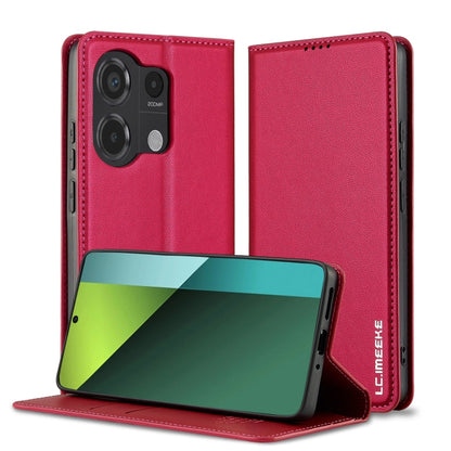For Redmi Note 13 Pro 4G LC.IMEEKE L1 Series Frosted Fine Texture PU Phone Case(Red)