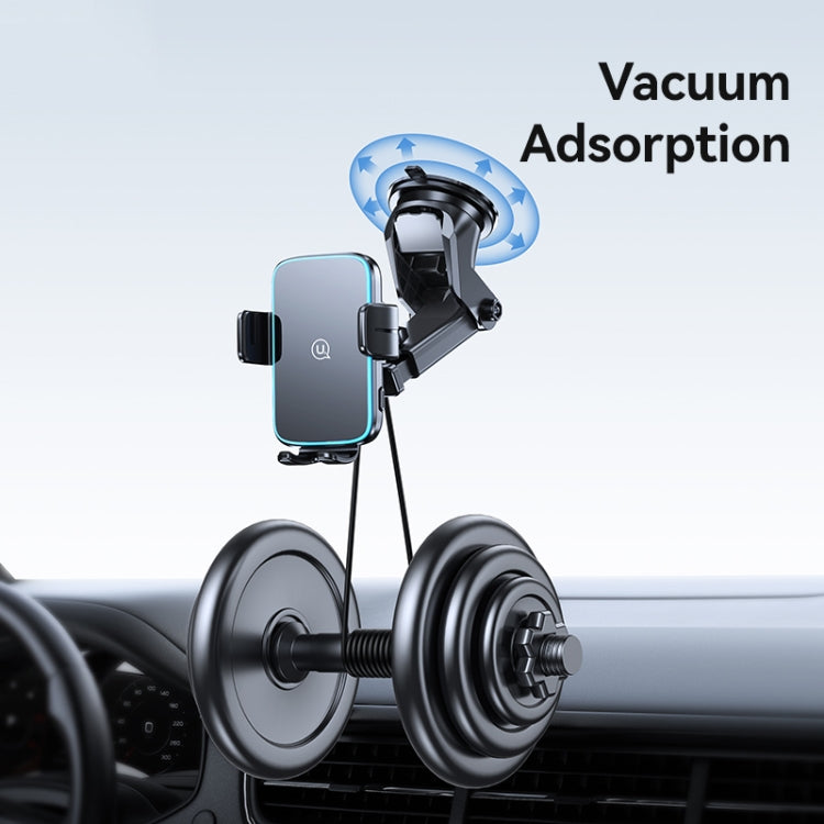 USAMS CD229 15W Accurate Aligment Wireless Charging Car Phone Holder with Suction Cup(Black)