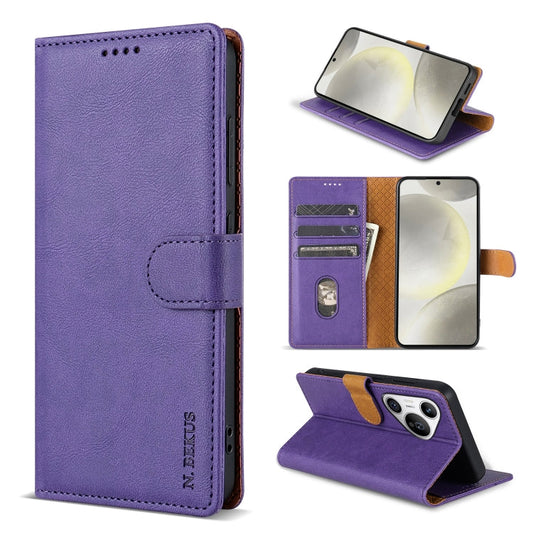 Pour Huawei Pura 70 N.BEKUS CSJ-P1 Coque de téléphone en cuir de couleur unie (Violet)