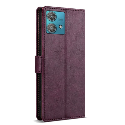 For Motorola Edge 40 Neo N.BEKUS CSJ-P1 Solid Color Leather Phone Case(Wine Red)