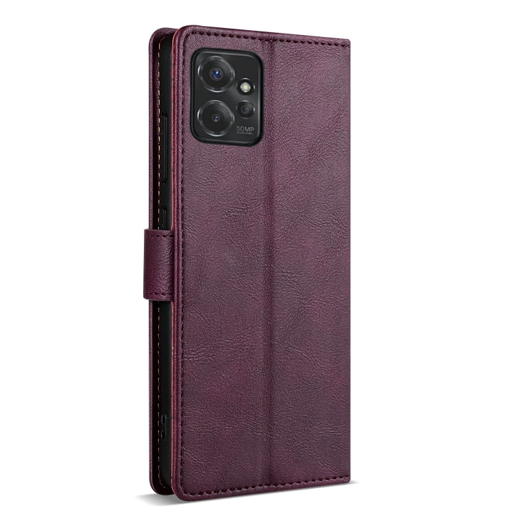 For Motorola Moto G Power 5G N.BEKUS CSJ-P1 Solid Color Leather Phone Case(Wine Red)